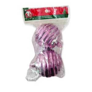 Borla Navideña Metalizada Lila Rayada 7cm x2 Unidades - Imagen 2