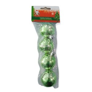 Borla Navideña Metalizada Verde Lisa 4cm x4 Unidades - Imagen 2
