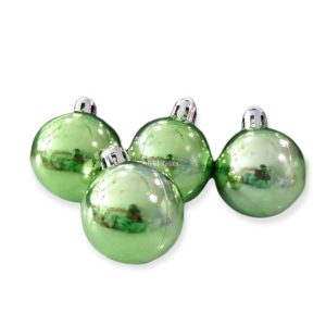 Borla Navideña Metalizada Verde Lisa 4cm x4 Unidades