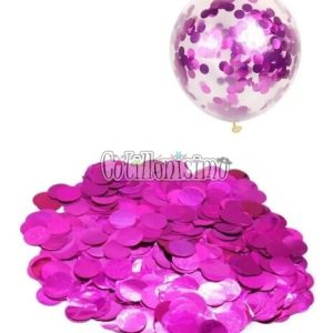 Confetti Redondo METALIZADO para Globos - Color FUCSIA x10 Gramos