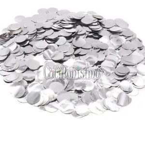 Confetti Redondo METALIZADO para Globos - Color PLATEADO x10 Gramos