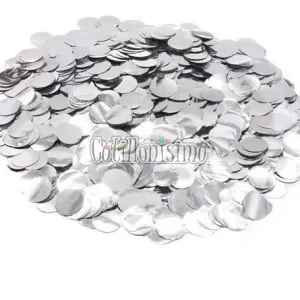 Confetti Redondo METALIZADO para Globos - Color PLATEADO x10 Gramos