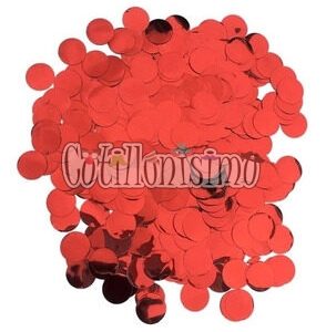 Confetti Redondo METALIZADO para Globos - Color ROJO x10 Gramos