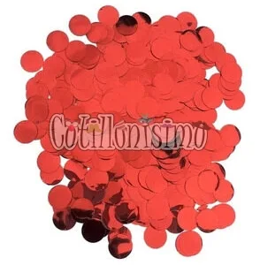 Confetti Redondo METALIZADO para Globos - Color ROJO x10 Gramos