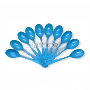Cubiertos Descartables CUCHARA REFORZADA CELESTE 16cm X10 Unidades - Imagen 2