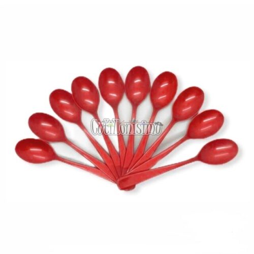 Cubiertos Descartables CUCHARA REFORZADA ROJA 16cm X10 Unidades - Imagen 2