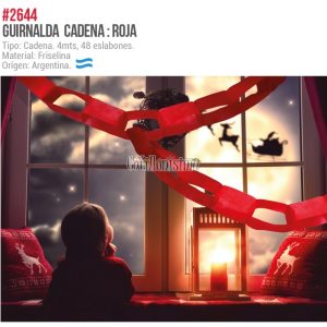 Guirnalda Cadena Color ROJO 4 Mts (Friselina)