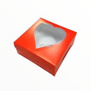 Caja Multiuso Calada CORAZON ROJO 12x12x5 Cm