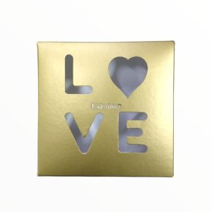 Caja Multiuso Calada LOVE DORADA 12x12x5 Cm - Imagen 2