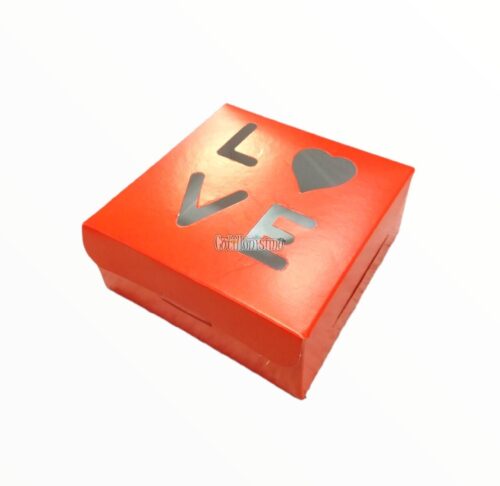 Caja Multiuso Calada LOVE ROJO 12x12x5 Cm