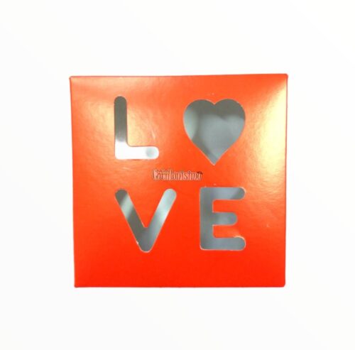 Caja Multiuso Calada LOVE ROJO 12x12x5 Cm - Imagen 2