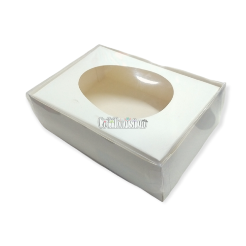 Caja para Medio Huevo Blanca N12 con Visor - Imagen 2