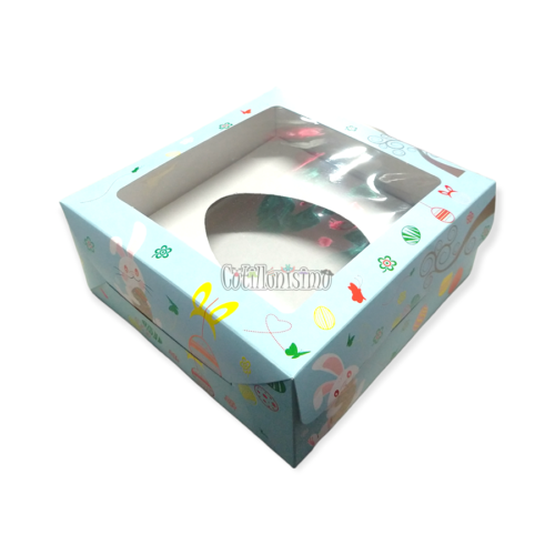 Caja para Medio Huevo Estampada Conejo N15 con Visor - Imagen 2