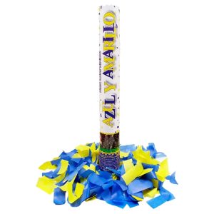 Cañón LANZAPAPEL (AZUL Y AMARILLO) - Party Store