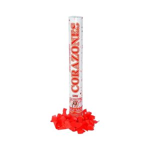 Cañón LANZAPAPEL CORAZONES ROJOS - Party Store