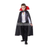 Capa Disfraz Dracula Negra con Cuello Rojo para Niño Crosti