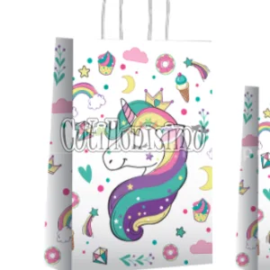 Bolsa Papel UNICORNIOS con Manija 30 x 12 x 41 Cm