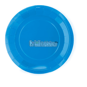 Plato Polipapel Liso Celeste X8 Unidades