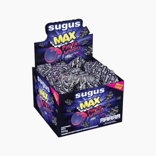 Caramelos SUGUS MAX PINTA LENGUA ARANDANO x 70 Unidades