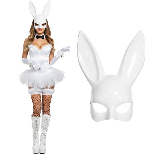 Careta Rigida Conejita Play Boy Blanca