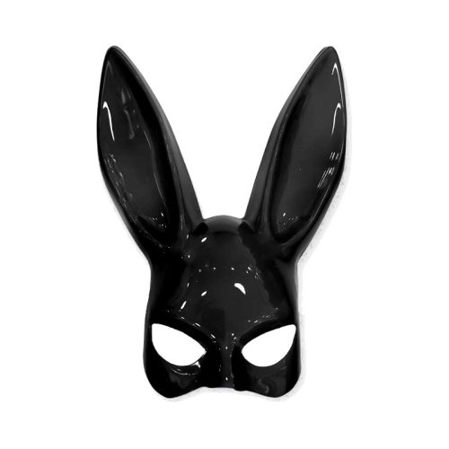 Careta Rigida Conejita Play Boy Negra