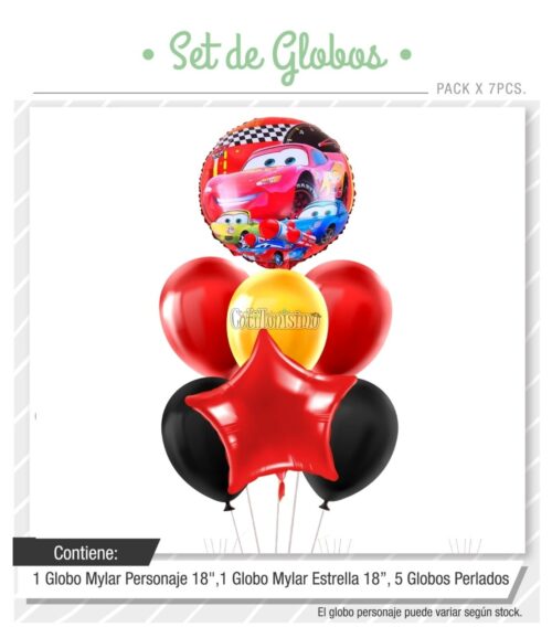 Set Globos CARS 7 Pcs