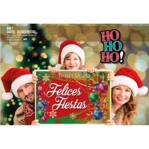 Cartel FELICES FIESTAS 35 x 50 Cm (Carton)