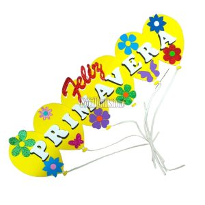 Cartel Feliz Primavera Goma Eva Amarillo