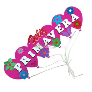 Cartel Feliz Primavera Goma Eva Fucsia