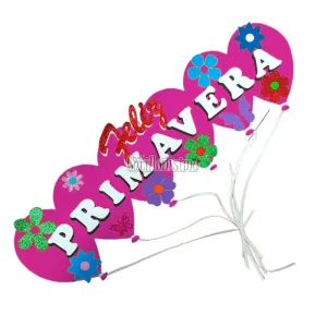 Cartel Feliz Primavera Goma Eva Fucsia