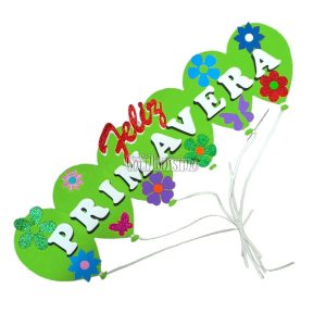 Cartel Feliz Primavera Goma Eva Verde