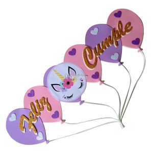 Cartel Feliz Cumpleaños Goma Eva UNICORNIO CARA