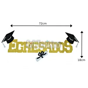 Cartel EGRESADOS Goma Eva Gibreada Dorado - Imagen 2
