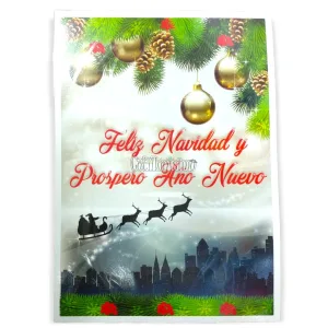Cartel Trineo Felices Fiestas 35 x 50 Cm