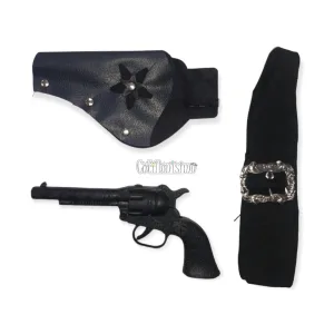 Cartuchera Cowboy Con Revolver Simple