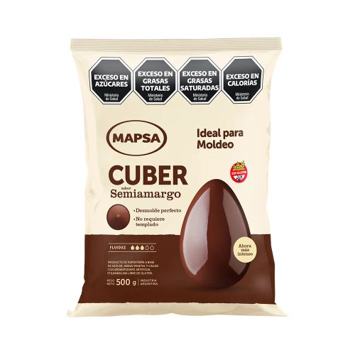 Chocolate Semi Amargo MAPSACUBER BOTON Baño de Reposteria X500 Grs