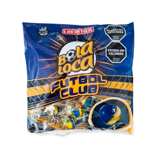 Chupetin Bola Loca Boca Juniors X24 Unidades