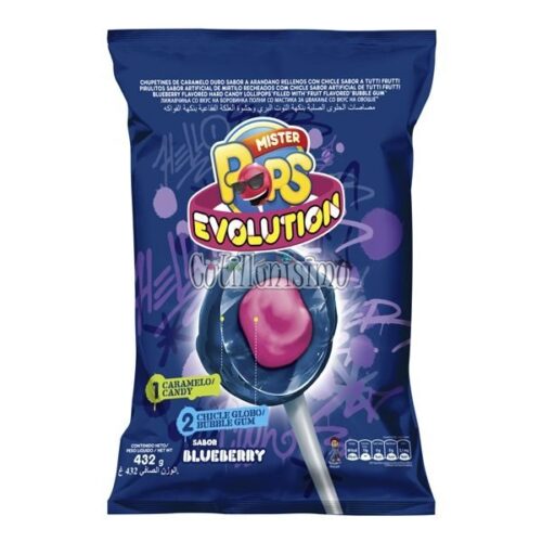 Chupetin Mr. Pops Evolution Blueberry Azul x24u