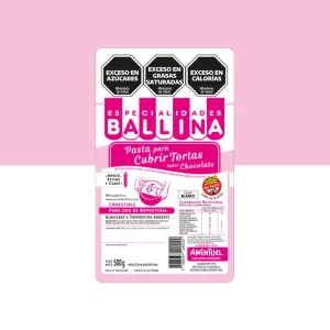 Cobertura Para Torta BALLINA Color Blanca Sabor Chocolate 500GR