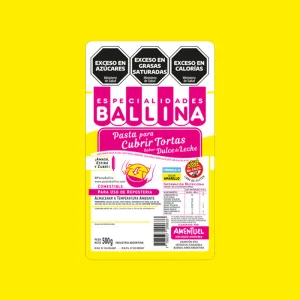 Cobertura para Torta BALLINA Color Amarillo FORMULA H 500g