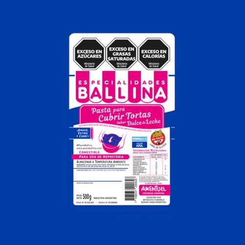 Cobertura para Torta BALLINA Color Azul FORMULA H 500g
