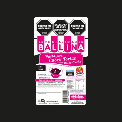 Cobertura para Torta BALLINA Color Negro FORMULA H 500g