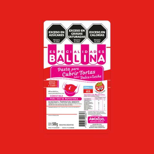 Cobertura para Torta BALLINA Color Rojo FORMULA H 500g