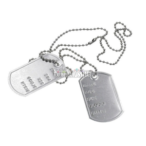 Collar Dog Tag Soldado Chapa Militar