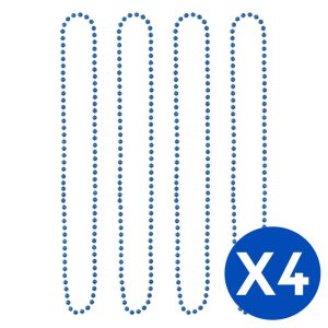 Collar Cuentas Color Azul X 4 Unidades