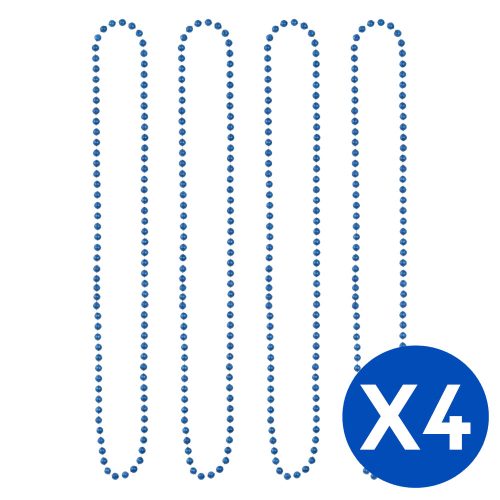 Collar Cuentas Color Azul X 4 Unidades