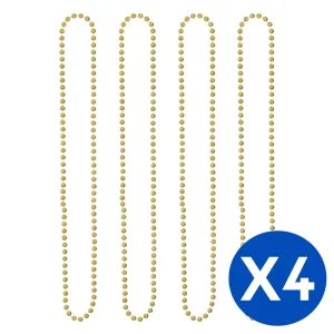 Collar Cuentas Color Dorado X 4 Unidades