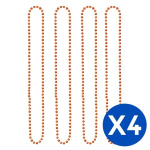 Collar Cuentas Color Naranja X 4 Unidades