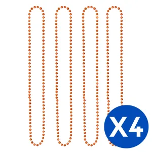 Collar Cuentas Color Naranja X 4 Unidades