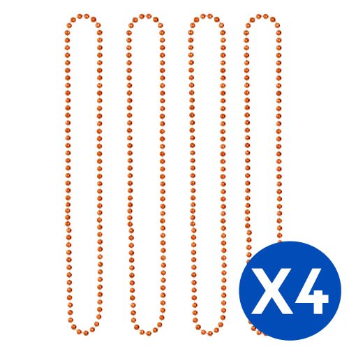 Collar Cuentas Color Naranja X 4 Unidades